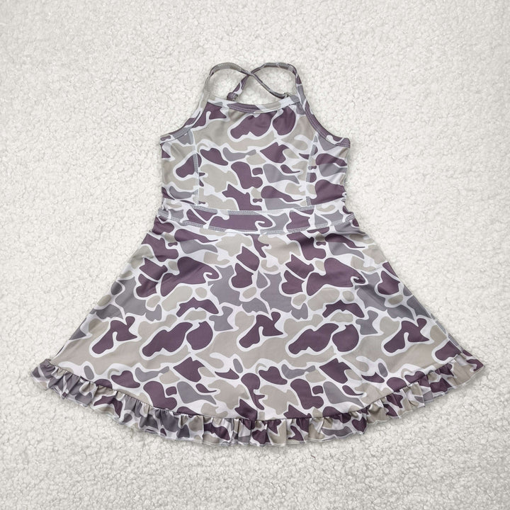 Girls Strappy Duck Camo Dress