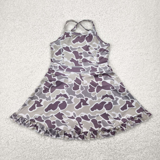 Girls Strappy Duck Camo Dress